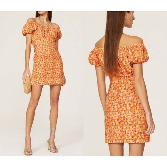 Caroline Constas Orange Calla Mini Dress, Sz XS - Picture 1 of 6